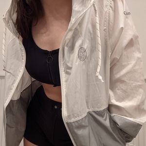 Grey White Columbia NASA Raincoat